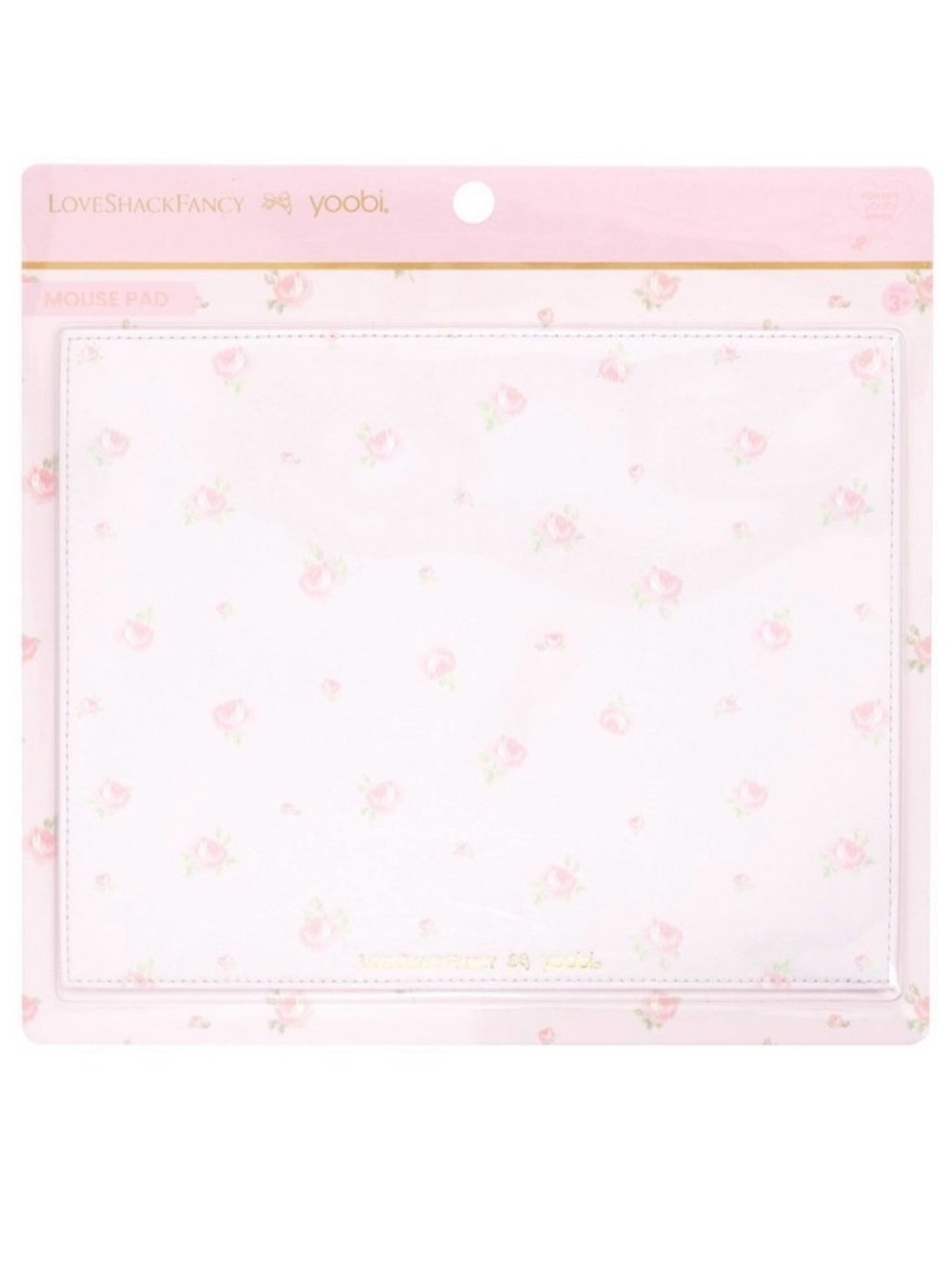 LoveShackFancy Pink Floral Desk Mouse Pad
